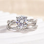 Louily Moissanite 2.0 Carat Round Cut Twist Wedding Ring Set - louilyjewelry