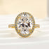 Louily Halo Oval Cut Simulated Diamond Engagement Ring In Sterling Silver - louilyjewelry