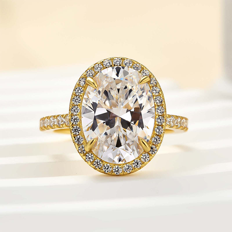 Louily Halo Oval Cut Simulated Diamond Engagement Ring In Sterling Silver - louilyjewelry