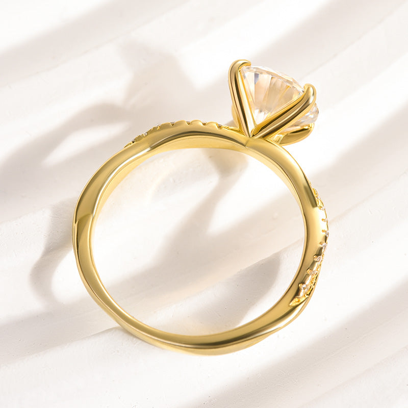 Louily Twist Moissanite 2.0 Carat Round Cut Promise Ring - louilyjewelry