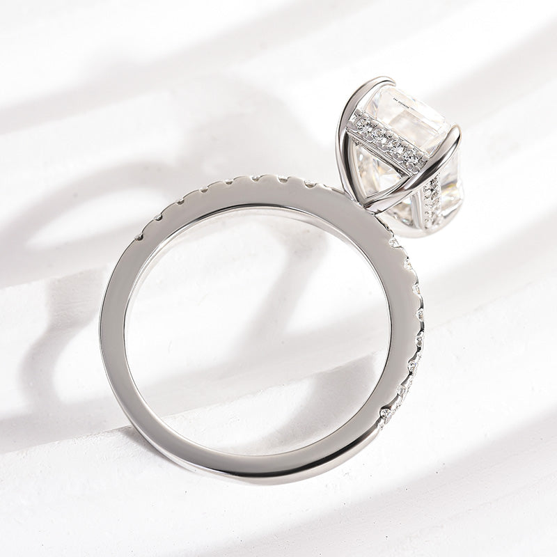 Louily Moissanite 3.5 Carat Emerald Cut Engagement Ring - louilyjewelry