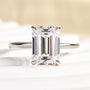 Louily Moissanite 3.5 Carat Emerald Cut Solitaire Engagement Ring - louilyjewelry