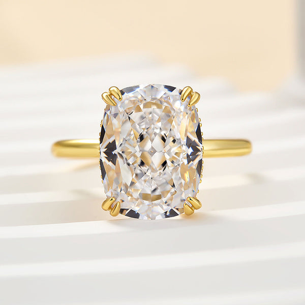 Louily Precious Crushed Ice Cushion Cut Engagement Ring