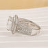2.0Ct Princess Cut Double Halo Split Shank Engagement Ring In Sterling Silver - louilyjewelry