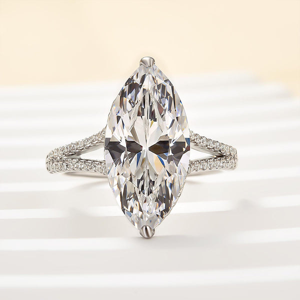 Louily Exquisite Split Shank Marquise Cut Engagement Ring