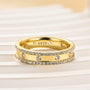 Gorgeous Yellow Gold Wide Women's Wedding Band In Sterling Silver - louilyjewelry