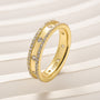 Gorgeous Yellow Gold Wide Women's Wedding Band In Sterling Silver - louilyjewelry