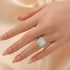 2.0Ct Princess Cut Double Halo Split Shank Engagement Ring In Sterling Silver - louilyjewelry