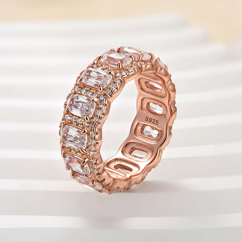 Louily Luxurious Halo Cushion Cut Wide Wedding Band For Women In Sterling Silver - louilyjewelry