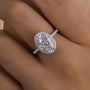 Louily Exquisite Halo Oval Cut Engagement Ring For Women In Sterling Silver - louilyjewelry
