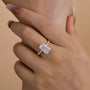 Louily Elegant Crushed Ice Cut Simulated Diamond Engagement Ring - louilyjewelry