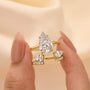 4.0 Ct Pear Cut Insert Wedding Ring Set In Sterling Silver For Women - louilyjewelry