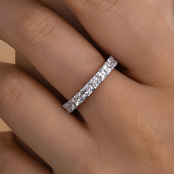 Louily Gorgeous Radiant Cut Women's Wedding Band