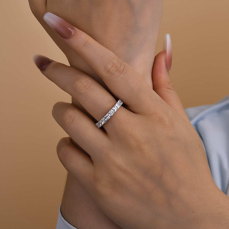 Louily Gorgeous Radiant Cut Women's Wedding Band - louilyjewelry