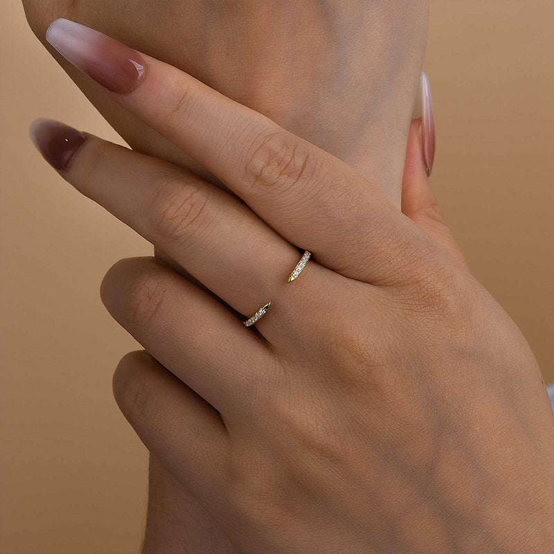 Louily Unique Yellow Gold Open Wedding Band In Sterling Silver - louilyjewelry