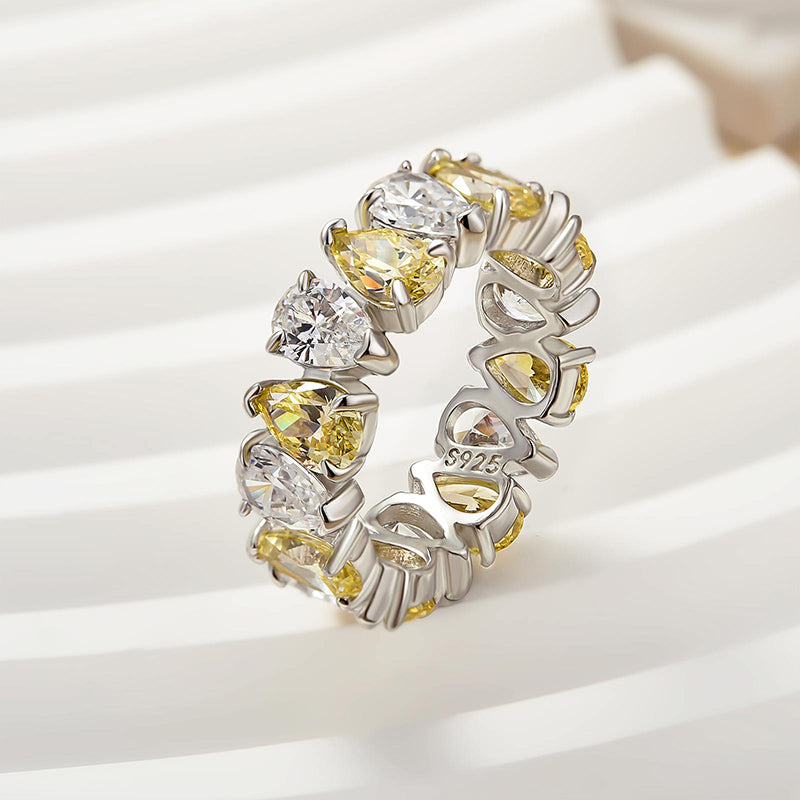 Louily Special Full Pear Cut Women's Wedding Band In Sterling Silver - louilyjewelry