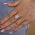 Louily Elegant Crushed Ice Cut Simulated Diamond Engagement Ring - louilyjewelry