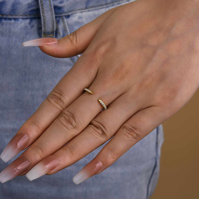 Louily Unique Yellow Gold Open Wedding Band In Sterling Silver - louilyjewelry