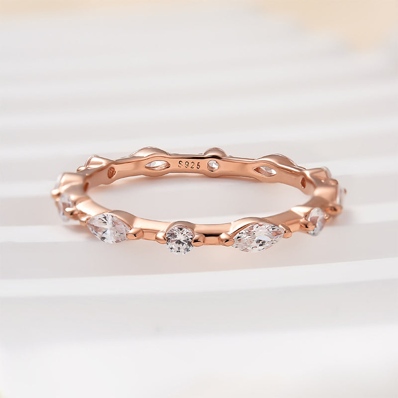 Louily Fashion Marquise & Round Cut Wedding Band - louilyjewelry