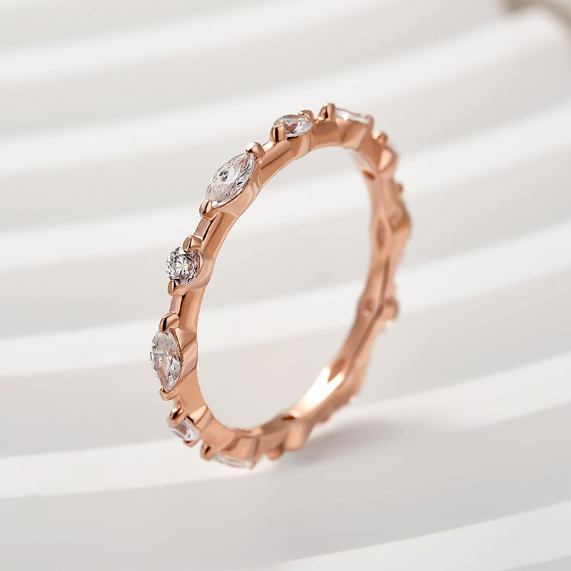 Louily Fashion Marquise & Round Cut Wedding Band - louilyjewelry