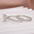 Moissanite 2.5Ct Cushion Cut White Gold Bridal Wedding Ring Set - louilyjewelry