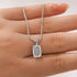 3.5Ct Emerald Cut Moissanite & Simulated Diamond Necklace - louilyjewelry
