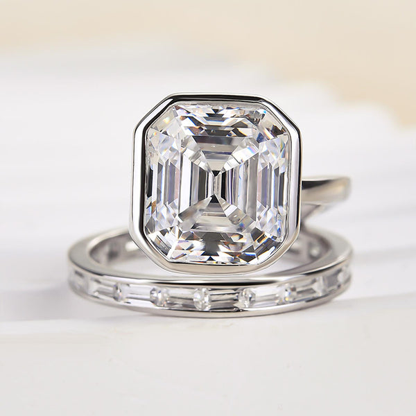 Louily Unique Asscher Cut Women's Engagement Ring