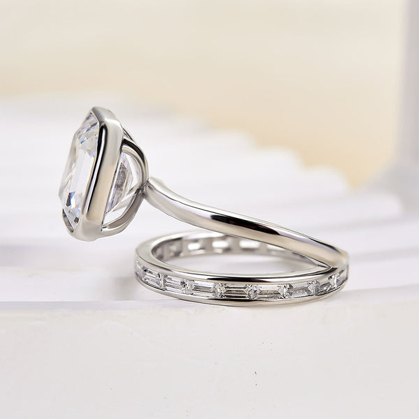 Louily Unique Asscher Cut Women's Engagement Ring