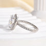 Louily Exquisite Halo Oval Cut Engagement Ring For Women In Sterling Silver - louilyjewelry