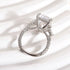 Louily Unique Emerald Cut Three Stone Engagement Ring In Sterling Silver - louilyjewelry