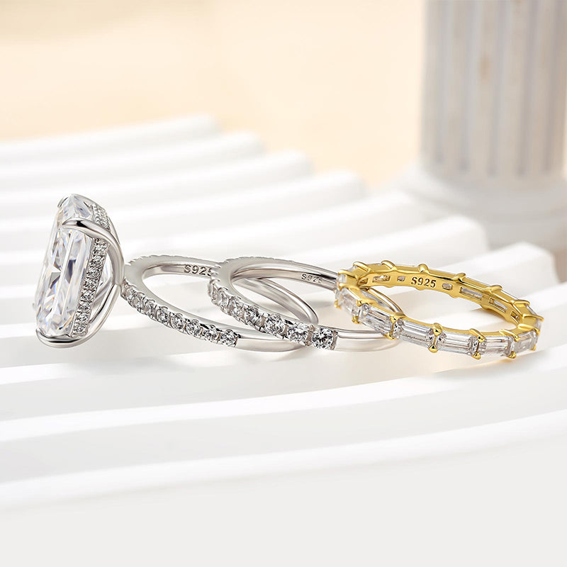Louily Timeless 3PCS Radiant Cut Wedding Ring Set - louilyjewelry
