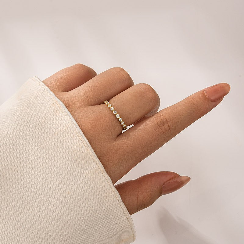 Moissanite 1.2 Ct Round Cut Yellow Gold Anniversary Ring