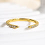 Louily Unique Yellow Gold Open Wedding Band In Sterling Silver - louilyjewelry