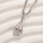 Louily Sparkle Halo Pear Cut Women's Tennis Chain Necklace In Sterling Silver - louilyjewelry