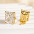 Louily Classic Radiant Cut Women's Stud Earrings In Sterling Silver - louilyjewelry