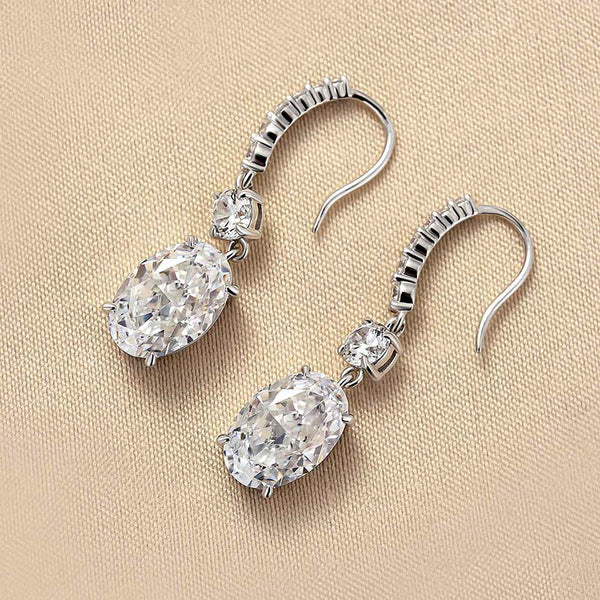 Louily Elegant Pear Cut Women's Dangle Earrings In Sterling Silver