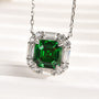 Louily Asscher Cut Green Necklace In Sterling Silver - louilyjewelry