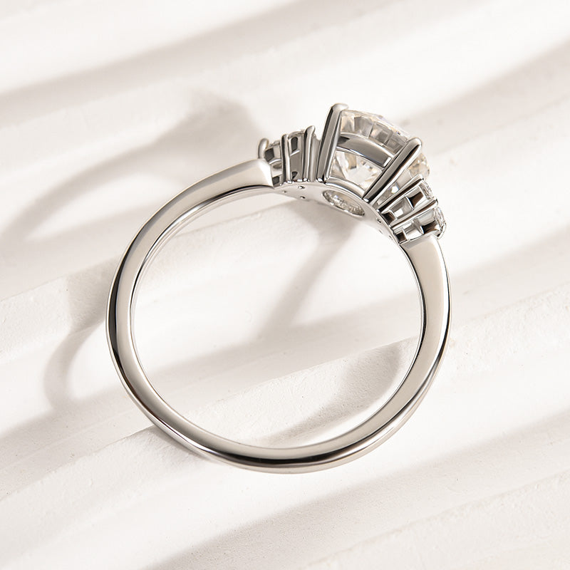 Louily Moissanite 1.2 CT Round Cut Promise Ring - louilyjewelry