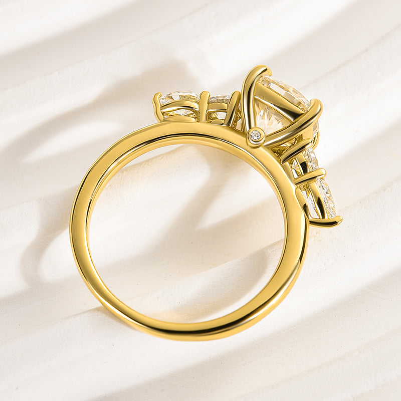 Louily Moissanite 2.0 Carat Cushion Cut Five Stone Engagement Ring - louilyjewelry