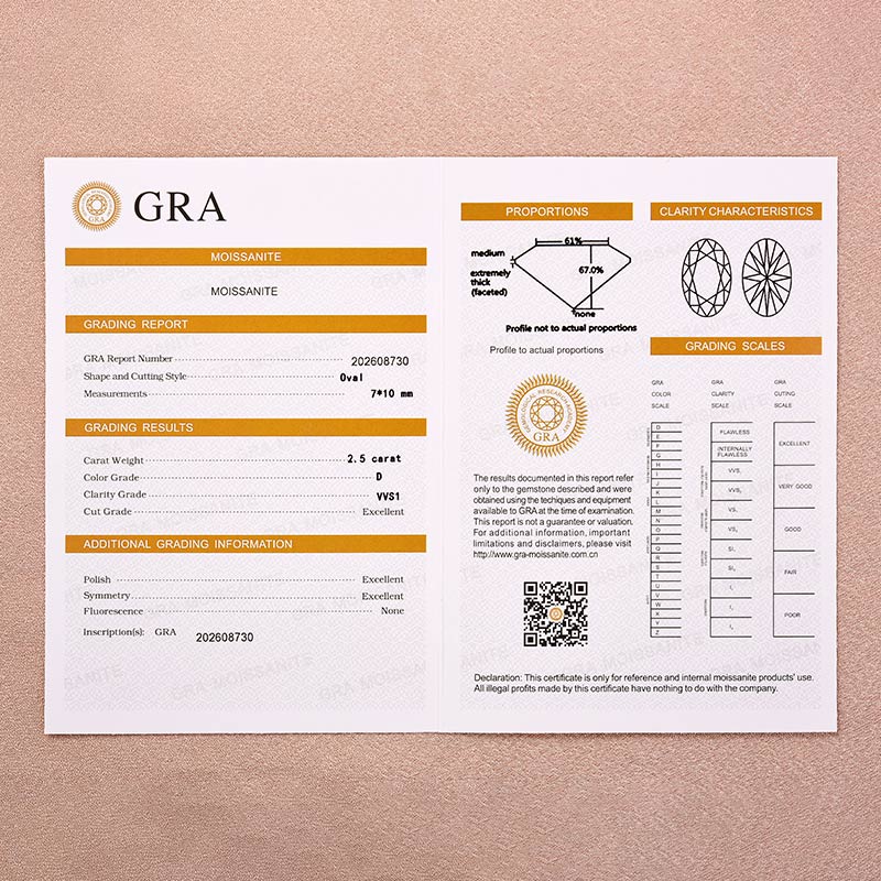 Moissanite 2.5Ct Oval Cut White Gold Engagement Ring