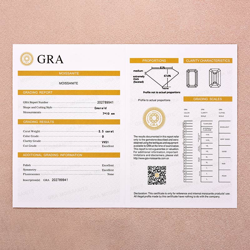 3.5Ct Emerald Cut Moissanite & Simulated Diamond Necklace