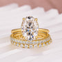 Moissanite Solitaire 4.0Ct Oval Cut Yellow Gold Women's Wedding Ring Set - louilyjewelry
