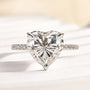 Moissanite Elegant 4.0 Carat Heart Cut Engagement Ring In Sterling Silver - louilyjewelry