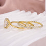 Moissanite Solitaire 4.0Ct Oval Cut Yellow Gold Women's Wedding Ring Set - louilyjewelry