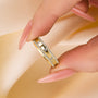 Gorgeous Yellow Gold Wide Women's Wedding Band In Sterling Silver - louilyjewelry