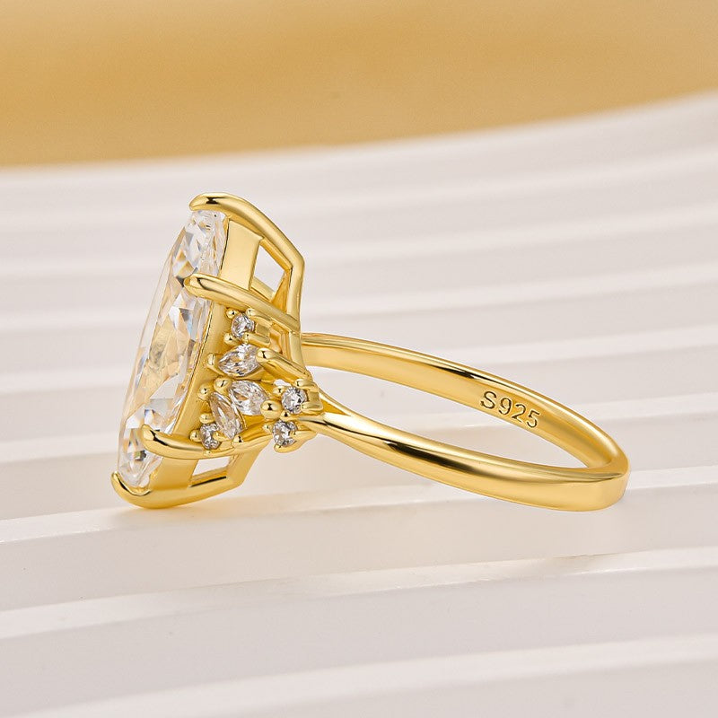 Vintage 3.0Ct Marquise Cut Engagement Ring Travel Ring In Sterling Silver - louilyjewelry