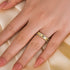 Gorgeous Yellow Gold Wide Women's Wedding Band In Sterling Silver - louilyjewelry