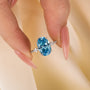 Louily Exquisite Blue Stone Oval Cut Travel Ring - louilyjewelry