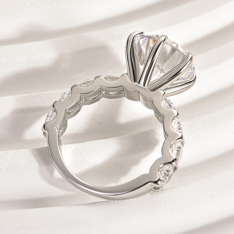 Louily Unique 6 Prong Round Cut Engagement Ring - louilyjewelry