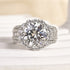Louily Unique Halo Design Round Cut Engagement Ring In Sterling Silver - louilyjewelry